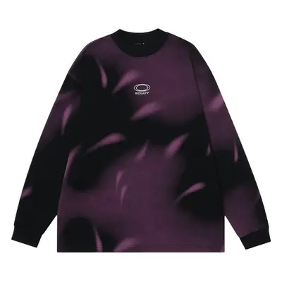 Ovdy Long Sleeve Gradient T-Shirt for Men Purple