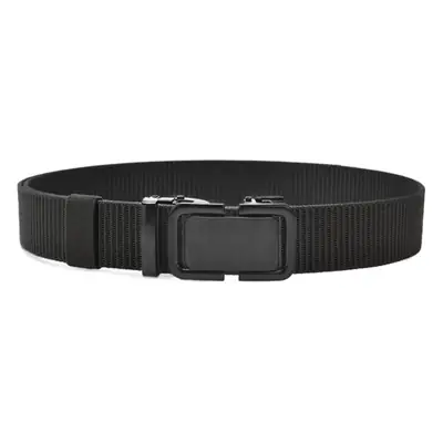 Men's Black Canvas Tactical Belt with Smooth Buckle