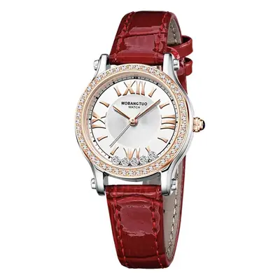 Women's Roman Pointer Diamond Belt Watch