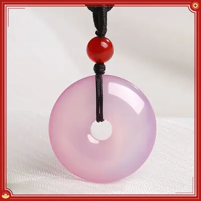 Light Purple Ping An Buckle Jade Pendant for Women