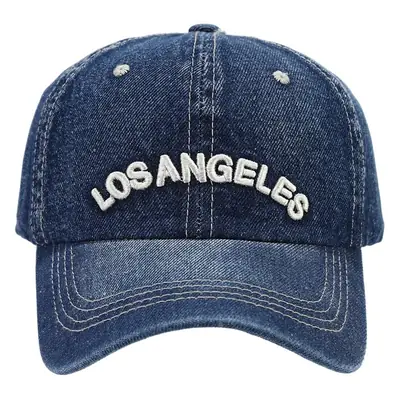 Women Denim Peaked Cap Los Angeles Embroidered