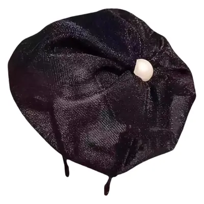 Dark Blue Velvet Headband with Pearl Earrings for Women