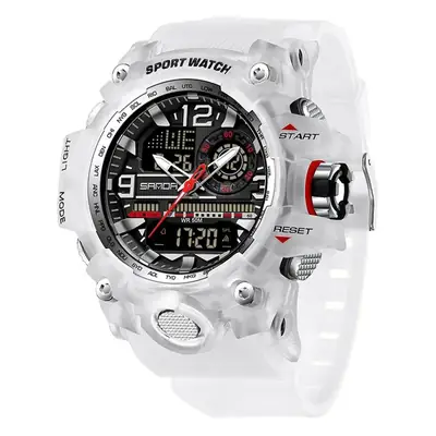 Sanda Black Red Sport Watch for Men Women Waterproof