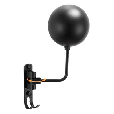 Wall-Mounted Motorcycle Helmet Rack with Black Sphere Lamp
