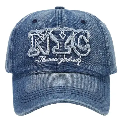 Men Denim Retro Letter Embroidered Cap 16CM