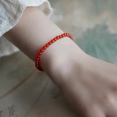 Natural Red Agate Bracelet for Women's New Year