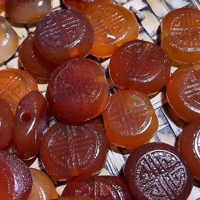 Natural Red Agate Buddha Beads for DIY Craft