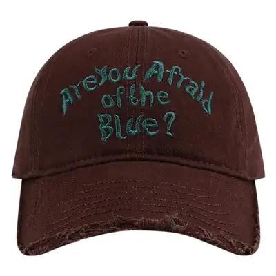 2024 Men Women Beige Ripped Baseball Cap "Are You Afraid of the Blue?"