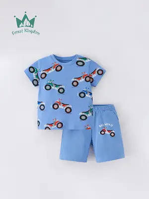 Kids Moto T-Shirt Blue Short Sleeve 2025