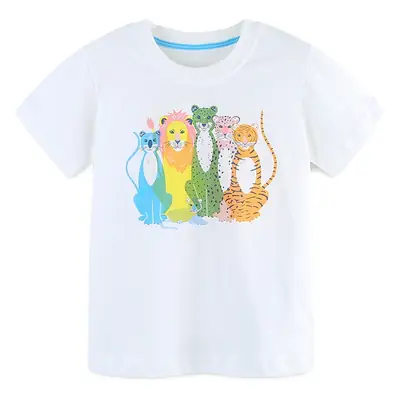 White Knitted Cotton T-Shirt for Kids 26"