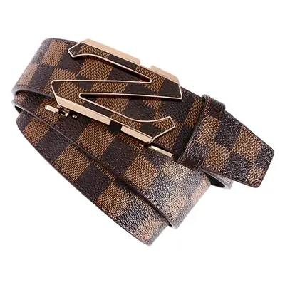 Men's Black Plaid Automatic Buckle Belt
