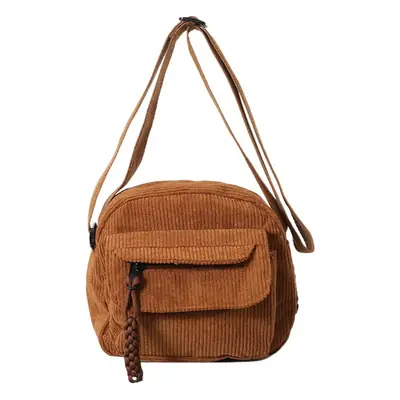 Retro Corduroy Shoulder Bag for Women Green