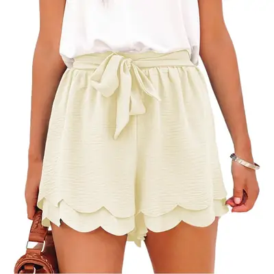 Blue Layered Petal Butterfly Waist Shorts with Belt