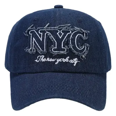 Black Embroidered NYC Cap Women Casual Streetwear