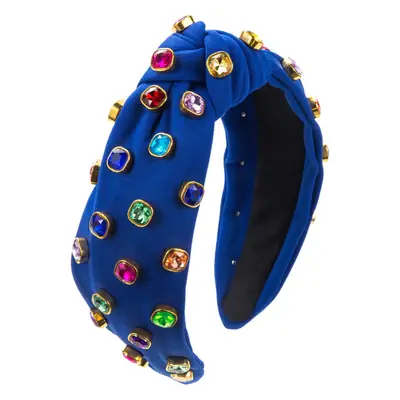 High Gloss Skull Top Headband with Colorful Gems