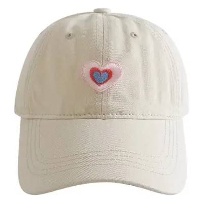 Black Patch Love Baseball Cap Women Small Face-Plooking Korean Style