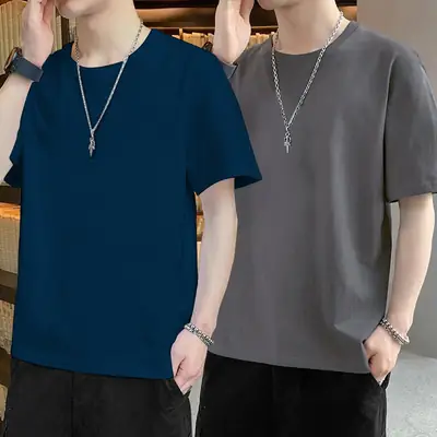 Men's Green Short Sleeve T-Shirt Casual All Match