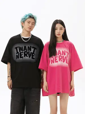 Men Women Printed T-Shirt Black Instant Nerve
