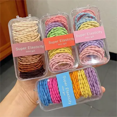 Super Elastic Mini Girls Hair Rope Rainbow Pack