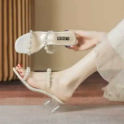 Women Chunky Heel Beach Sandals Fairy Style