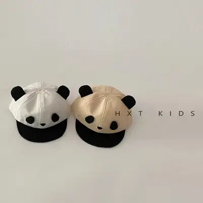 Baby Panda Hat Spring Autumn Soft Brim Beaded 6M