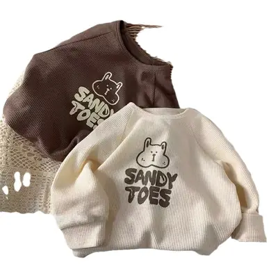 Sandy Toes Long Sleeve T-Shirt Kids Brown Cream