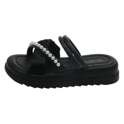 New platform slippers women's summer Korean style fairy style fashion Pearl Roman two-way beach slippers cross-border wholesale