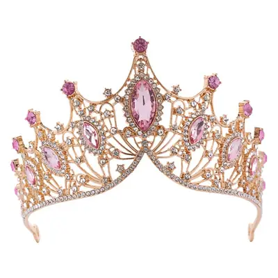 Handmade Alloy Crown Horse Eye Large Crystal Bridal Headband