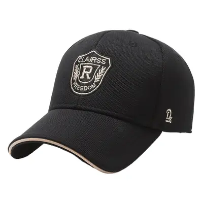 Black Embroidered Baseball Cap for Men with Brand Logo