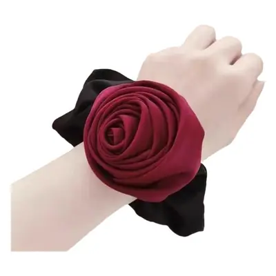 Rose Hair Band 2024 New Style Pig Large Intestine Tie Ball Head Updo Hair Flower High-Grade Sense Niche Flower Head Rope