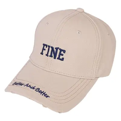 Women Fine Brand Beige Baseball Cap with "New And Better" Text
