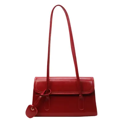 Red Leather Shoulder Bag for Women 2024