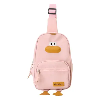 Pink Cartoon Duck Kids Crossbody Bag