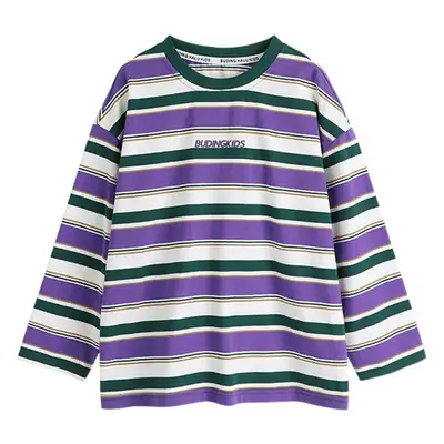 Boys Striped Long Sleeve T-Shirt T-Shirt 2024 Spring