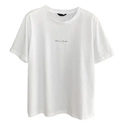 Pure Cotton Short-sleeved T-shirt Women's Basic Simple 2024 Summer New Loose Slimming T-shirt White Cotton Ins Top