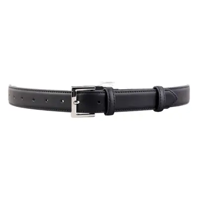 2025 Women Black Genuine Leather Belt with Gold Buckle