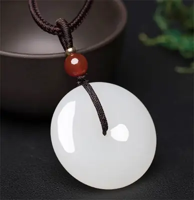 White Jade Safe Buckle Pendant for Men Women