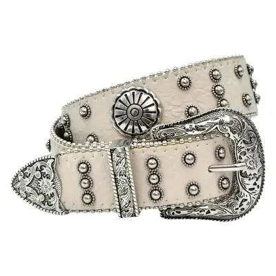 Western Denim Belt with Punk Rivet Y2K Design