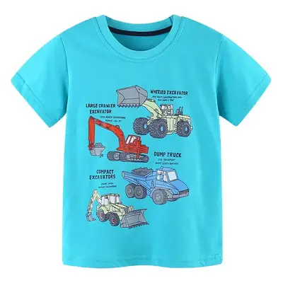 26 New Summer Boys T-Shirts Cartoon Print Blue