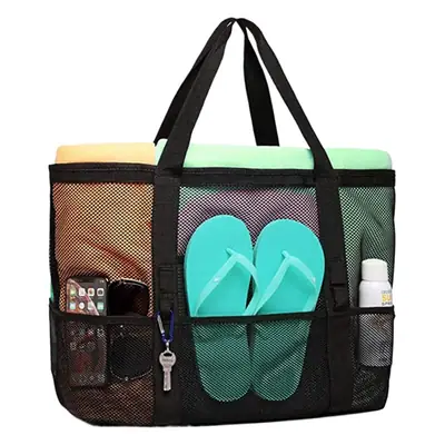Large Capacity Mesh Swimming Bag with Palm Leaf Print