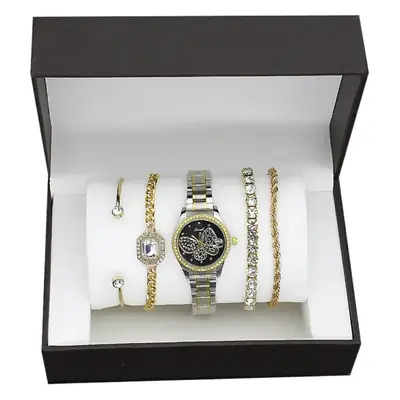 Women's Gold Butterfly Watch Set of 5 Luxury Fashion