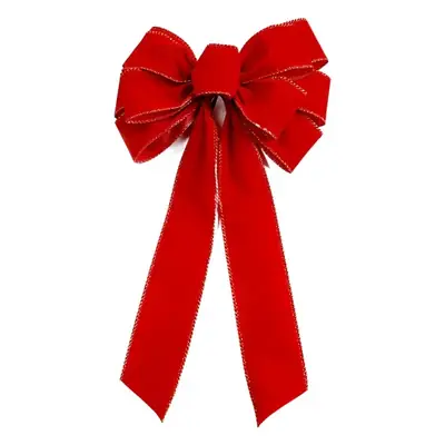Red Velvet Bow Ornament for Christmas Tree Decor