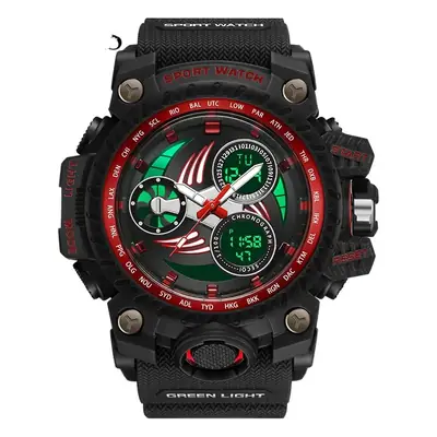 Men's Dual Display Digital Watch Sports Waterproof Black