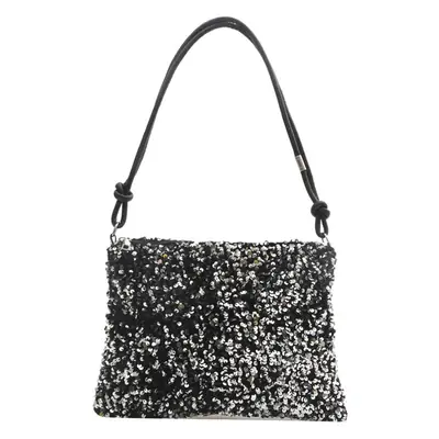 Black Sequin Shoulder Bag for Women 2024