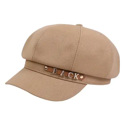 Women Korean Sun-Proof Rhinestone Cap Beige