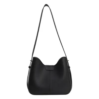 Women's Brown Leather Shoulder Bag with Long Handle