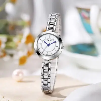 Women's Mid-ancient Alloy Watch with Blue Dial