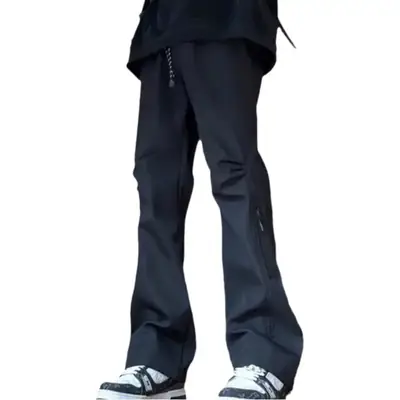 Men's Waterproof Charge Pants Black Lengthened Tall