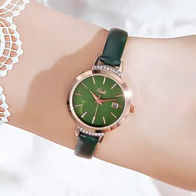Women's Quartz Watch with Crystal Band & Rose Gold Dial