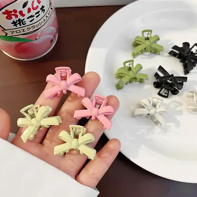 Pink Bow Clip for Girls Bangs & Hairpin